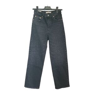 Levi's Ribcage Straight Black Denim Jeans 26
